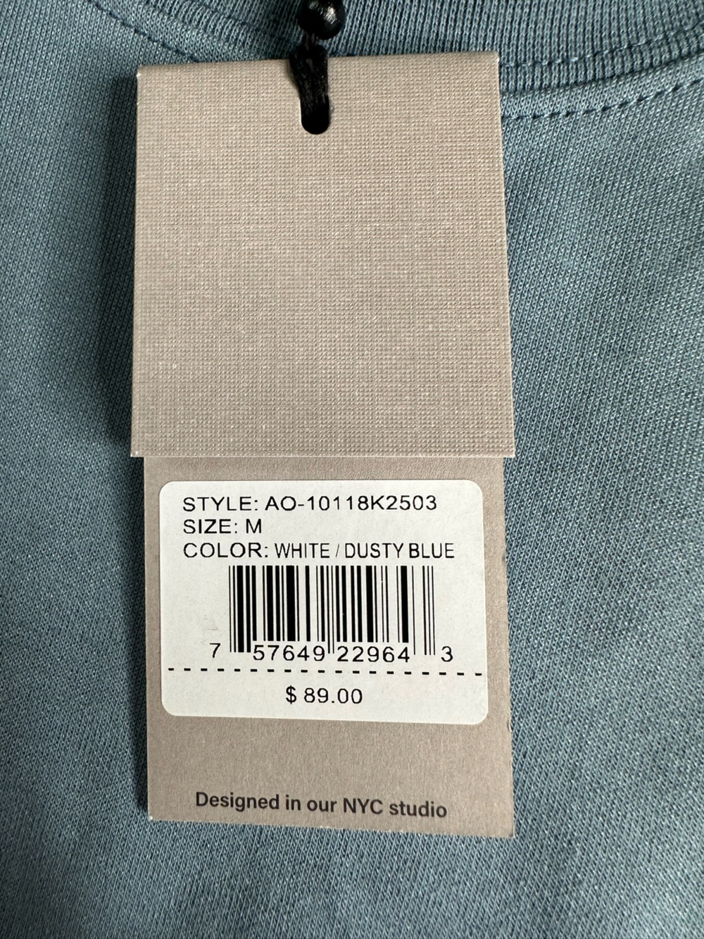 NWT Amongst Others Men’s Boxy Fit Tee Size Medium, Dusty Blue - Picture 10 of 10